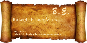 Betegh Eleonóra névjegykártya